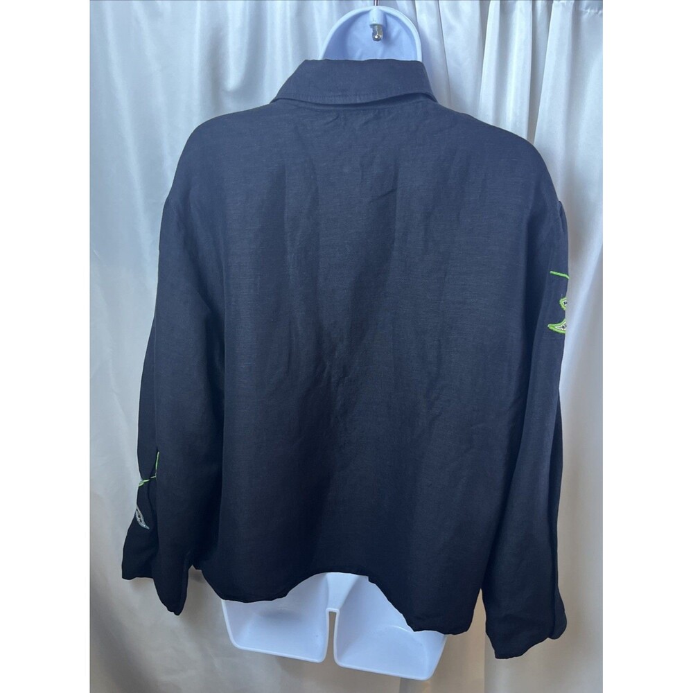 Vintage Renaissance Women’s Y2K Embroidered Floral Blouse Jacket Size L Retro - Picture 6 of 8